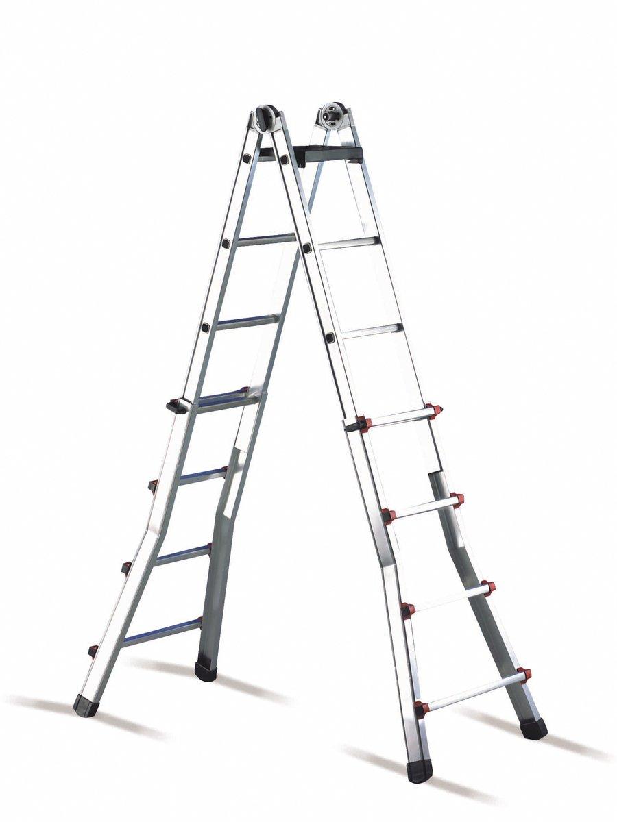 Aluminium-Teleskop-Leiter mit 2x6 Stufen