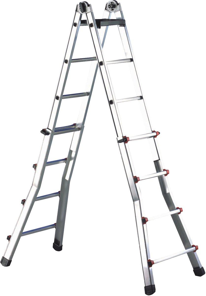 Aluminium-Teleskop-Leiter mit 2x7 Stufen