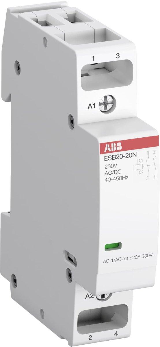 ESB Installationsschütz brummfrei für 230 V AC/DC 20 A - 2 Öffner