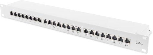 Patchpanel Kategorie 6A 1 HE RAL 7035