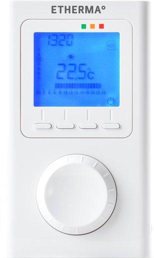 Funk-Raumthermostat mit Uhr, LCD-Anzeige und Wochenprogramm