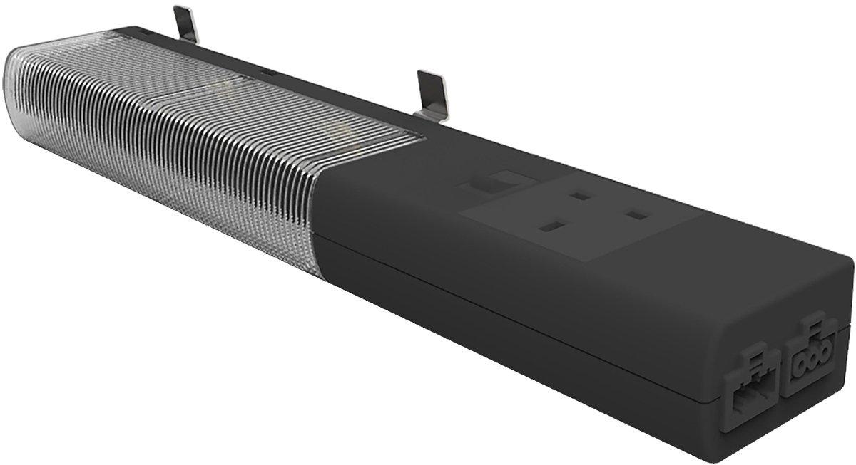 LED Leuchte UK mit Steckdose 10W 230V AC 640lm 4000K 372x63x40mm