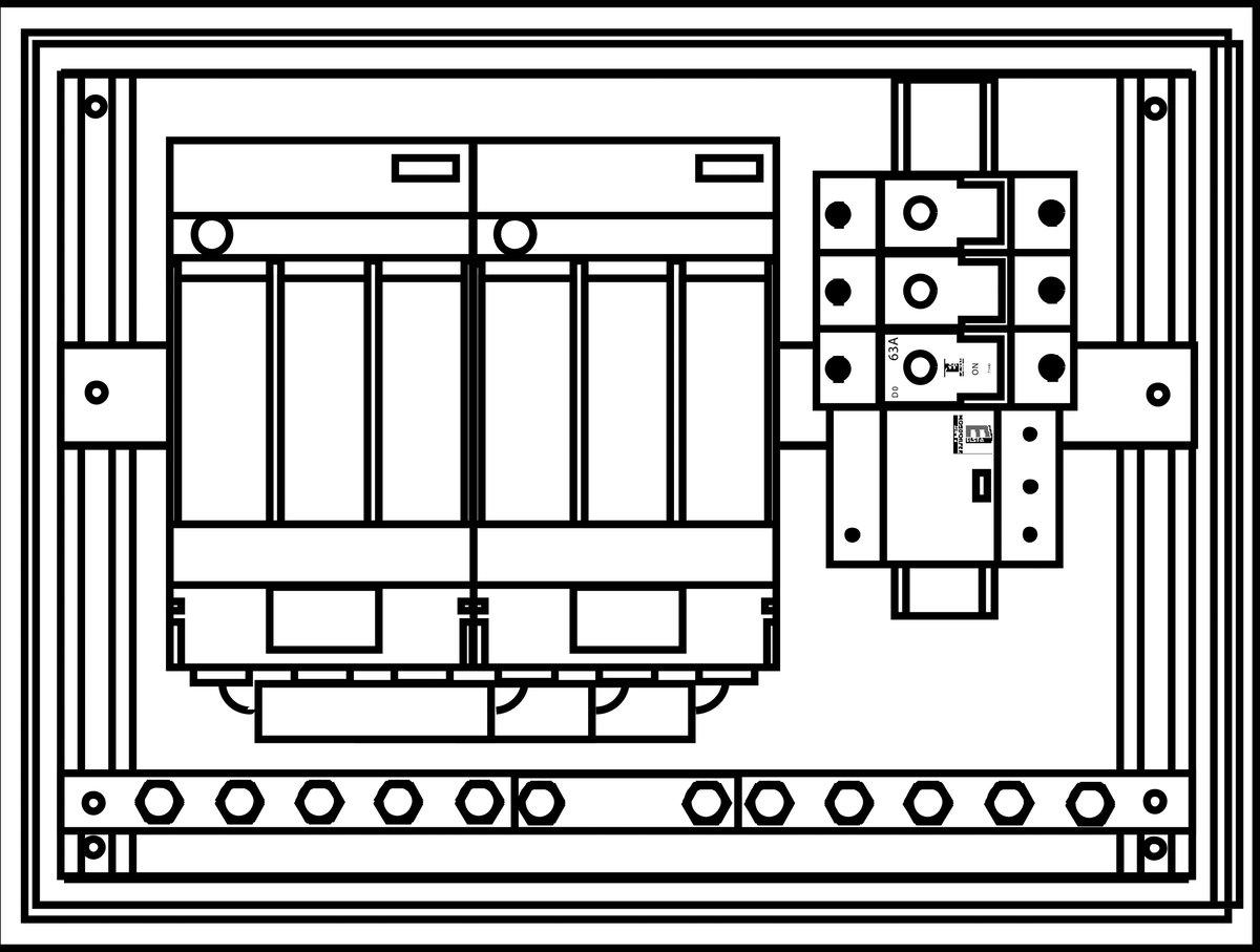 Hauptsicherungskasten 2xGr.00 440x330x150 mm