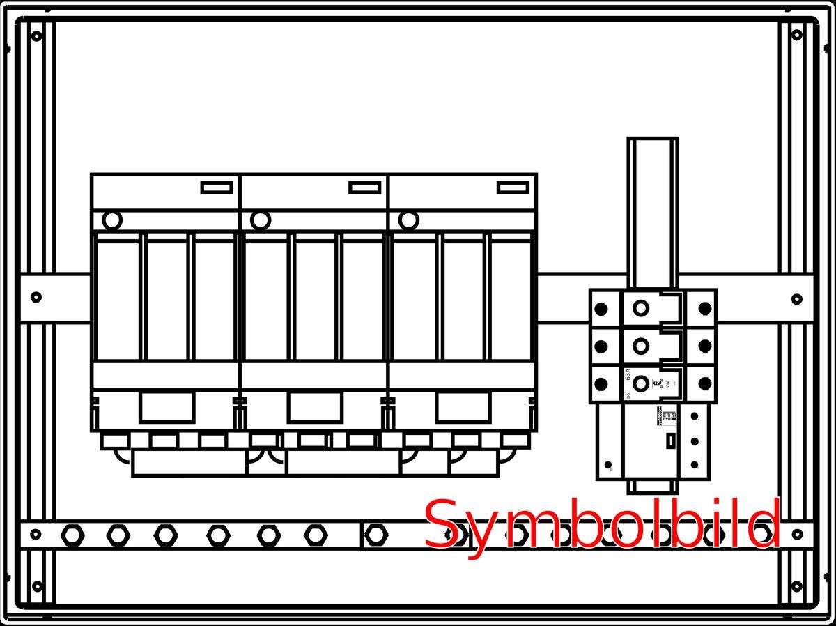 Hauptsicherungskassten 3xGr.00 600x450x165 mm