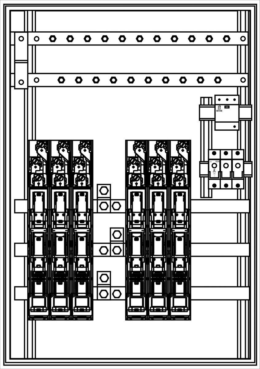 Hauptsicherungskasten 6xGr.00 600x850x175 mm