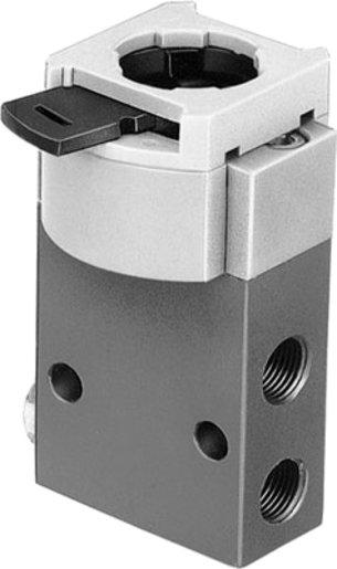 Fronttafelventil 3/2 geschlossen monostabil mechanisch 120l/min 3,5-8bar 3x G1/8