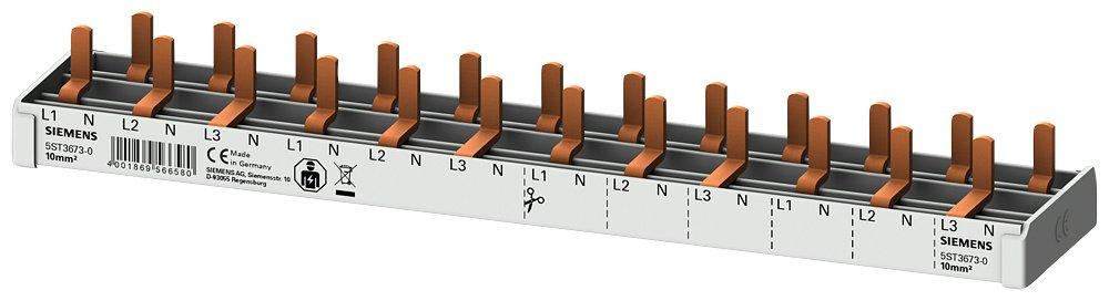 Stiftsammelschiene für Kompaktgeräte in 1TE - 10 mm², 3P+N 12x Kompakt* 12TE