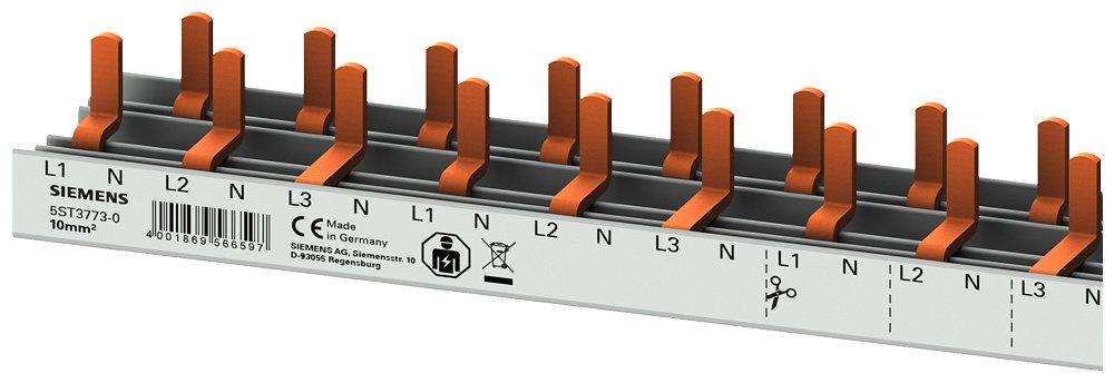 Stiftsammelschiene für Kompaktgeräte in 1TE - 10 mm², 3P+N Kompakt* 1000 mm