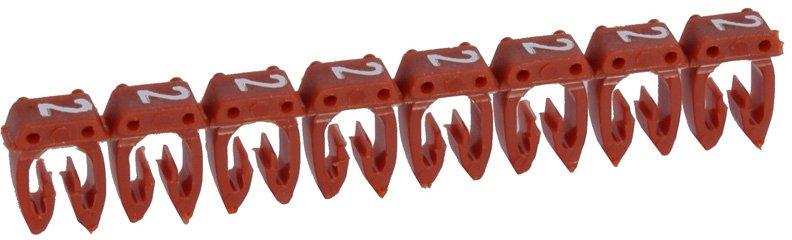 Kennzeichnungssystem CAB 3 f. Leiterquerschnitt 0,5-1,5 mm² Ziffer: 2 rot