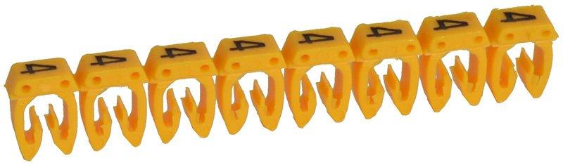 Kennzeichnungssystem CAB 3 f. Leiterquerschnitt 0,5-1,5 mm² Ziffer: 4 gelb