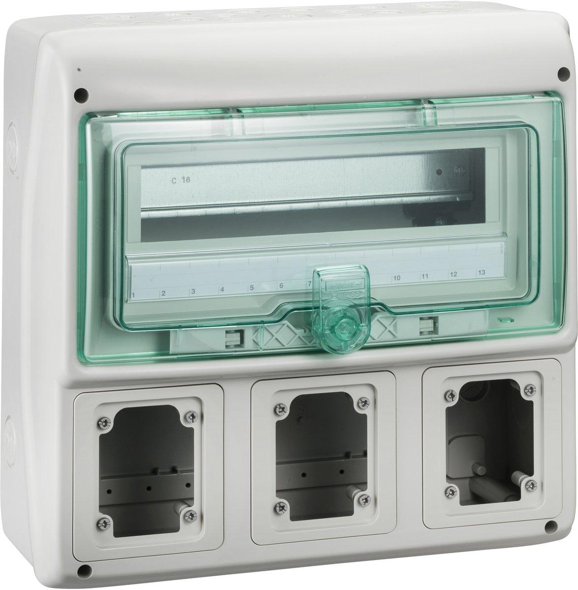 Kaedra-Gehäuse für Steckdosen 340x335mm 13 Module 3 Öffnungen