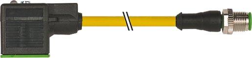 Steckverbinder 3-polig mit Stecker 0° M12 - Buchse 90° BF A 18 mm Länge 1 m