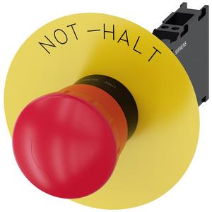 NOT-HALT-Pilzdrucktaster 22 mm rund Kunststoff rot 40 mm