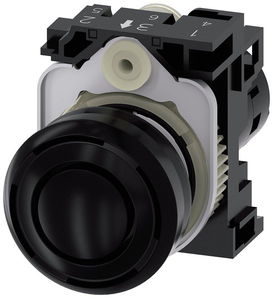 akustischer Melder 22 mm rund Kunststoff schwarz Dauerton 2,4 kHz AC/DC 24V