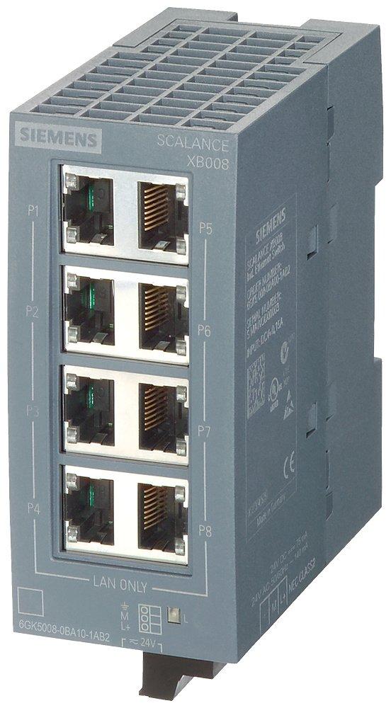 SCALANCE XB008 unmanaged IE Switch 8x 10/100 Mbit/s Twisted Pair Ports - RJ45