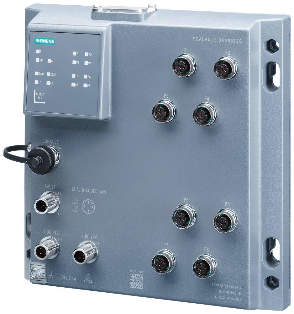 SCALANCE XP208PoE EEC managed IE Switch 8x 10/100 Mbit/s M12 Ports IP65, LED