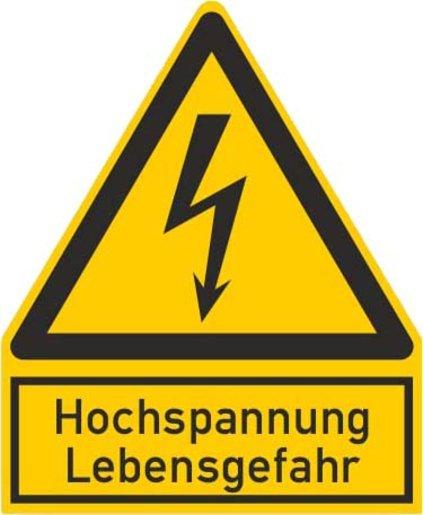 Warnschild HSP Lebensgefahr Kunststoffschild zur Kennzeichnung