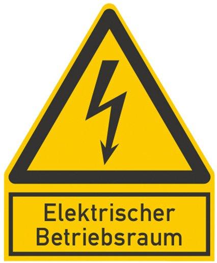 Warnschild Elektrischer Betriebsraum Folie