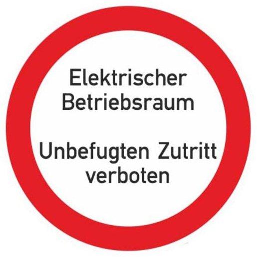 Verbotszeichen Elektrischer Betriebsraum selbstklebenden Folienzeichen zur Kennz