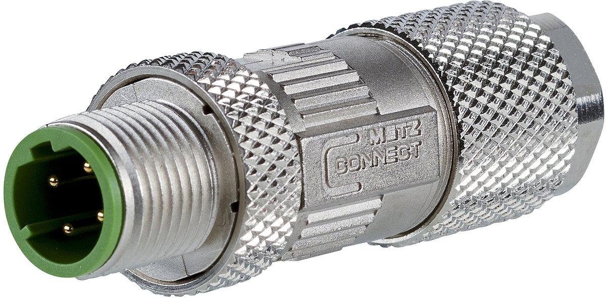 M12 Stecker D-kodiert feldkonfektionierbar gerade