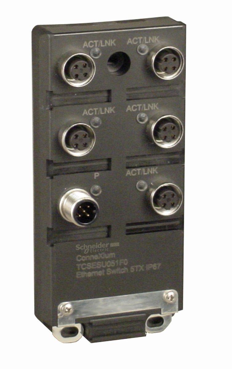 Ethernet ConneXium Switch 5x 10BASE-T / 100BASE-TX für 24V DC IP67 M12