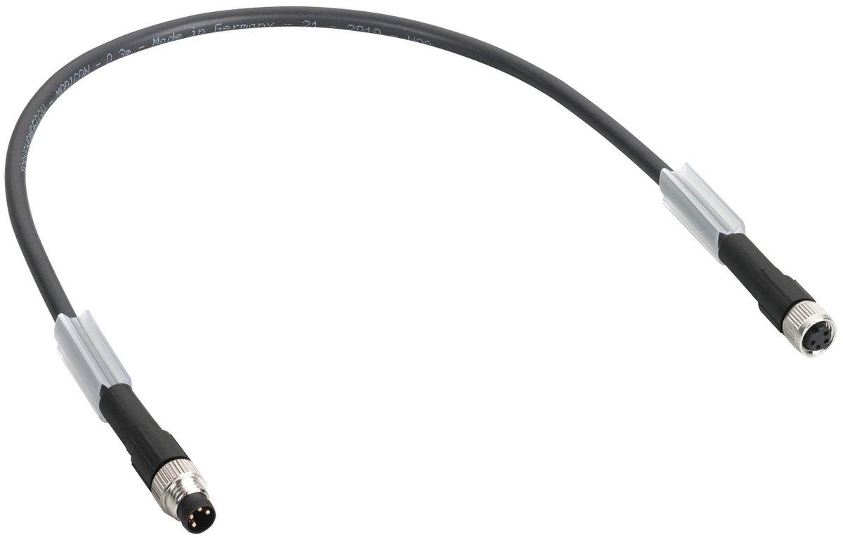 TM7 Stromkabel Daisy Chain gerade 2x M8 Stecker / Buchse 4-polig L =1 m