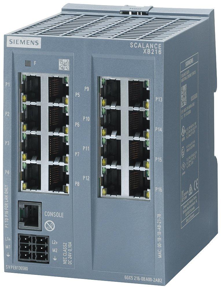 SCALANCE XB216 managebarer Layer 2 IE Switch, 16X 10/100 Mbit/s RJ45 Ports
