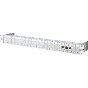 Patchpanel 19 Zoll E-DAT modul 24x8(8) 1HE Kat.6A lichtgrau