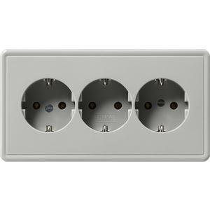 SCHUKO-Steckdose 3-fach für S-Color grau