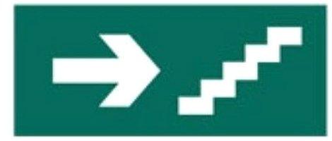 Piktogramm [QOUTE]Fluchtweg Treppe selbstklebend B 130mm Notleuchte G5