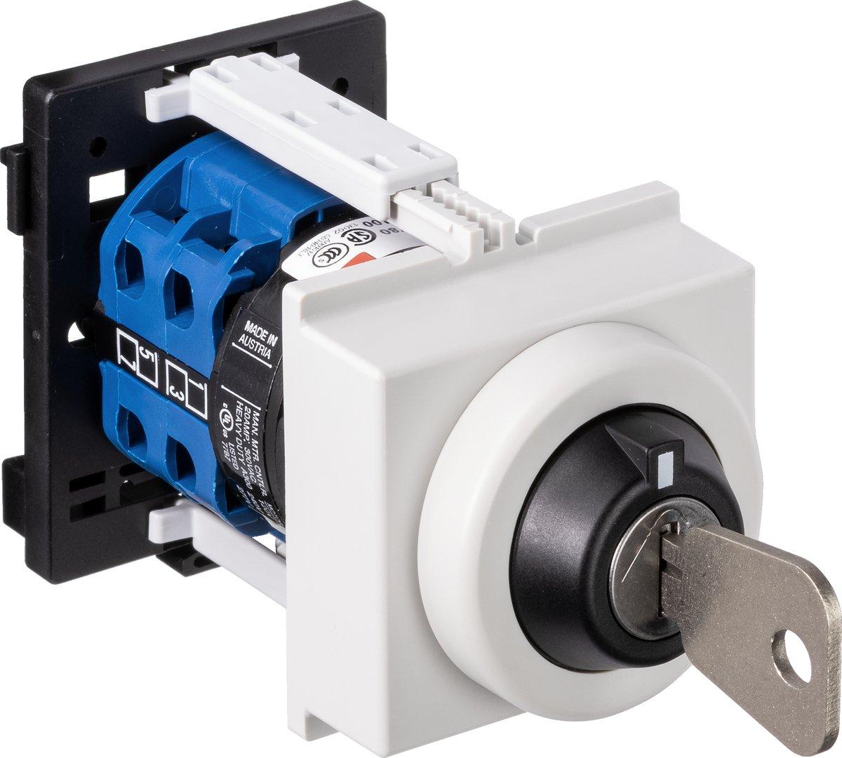 Ausschalter 1polig 60° 45mm-Schnappbefestigung,Schlüssel abziehbar