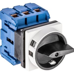 Hauptschalter 3polig 4-Loch-Befestigung Sperrvorrichtung grau-schw.