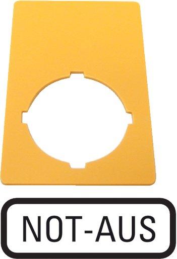 NOT-AUS-Schild mit Beschriftung 33x50 mm M22-XZK-D99
