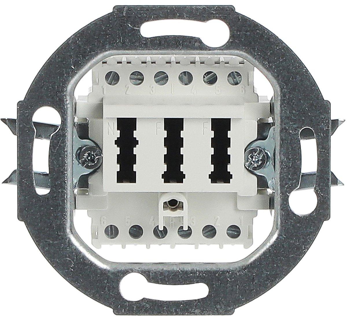 TAE-Anschlussdosen-Einsatz Telekommunikation 2x 6/6 NFN 3-fach alpinweiß