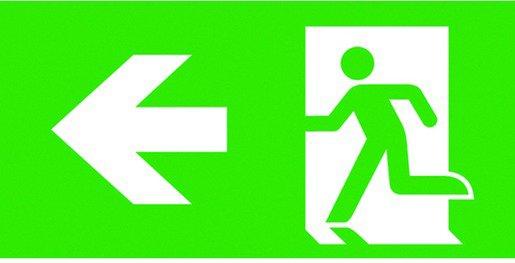 Piktogramm Links ISO 7010 Einseitig
