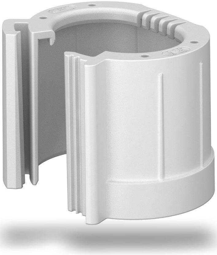 Rohrendtülle teilbar metrisch M32 PE lichtgrau 7035