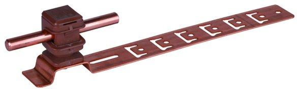 Dachleitungshalter UNIsnap Cu/K-braun H 16mm Rd 8mm m. geprägt. Strebe L 205mm