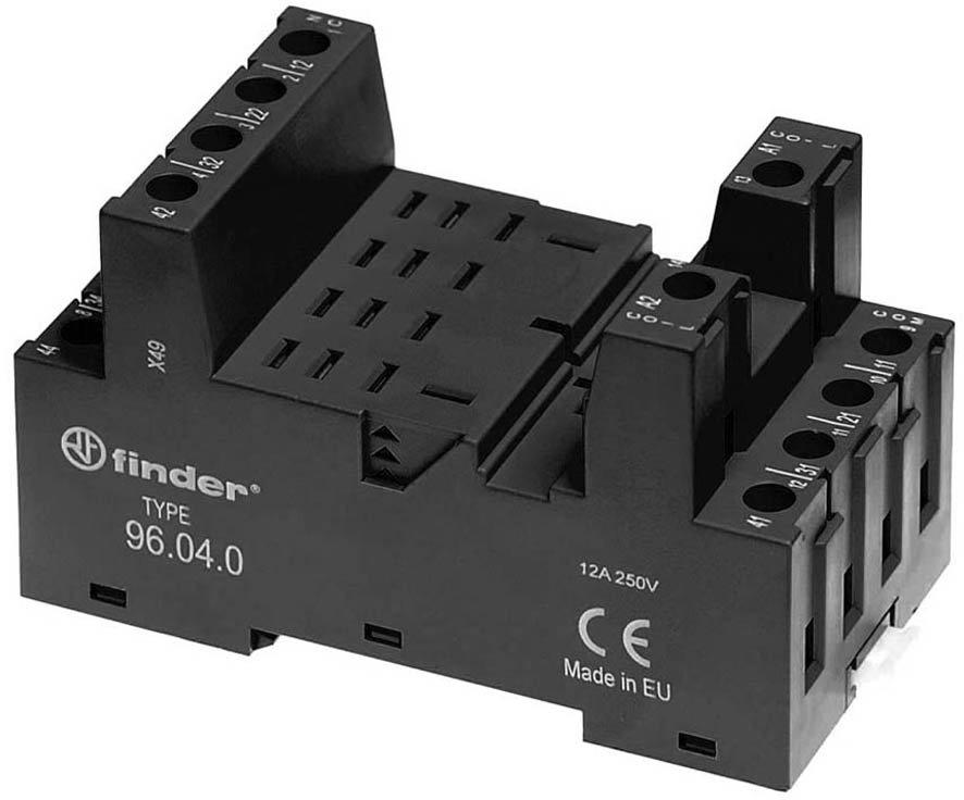 Fassung mit Schraubanschlüssen Farbe schwarz für Relais 56.34