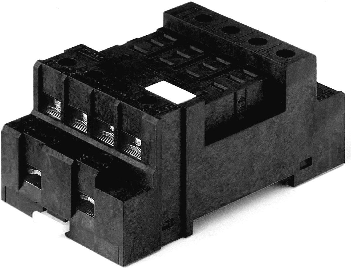 Fassung mit Schraubanschlüssen Farbe schwarz für Relais 56.34