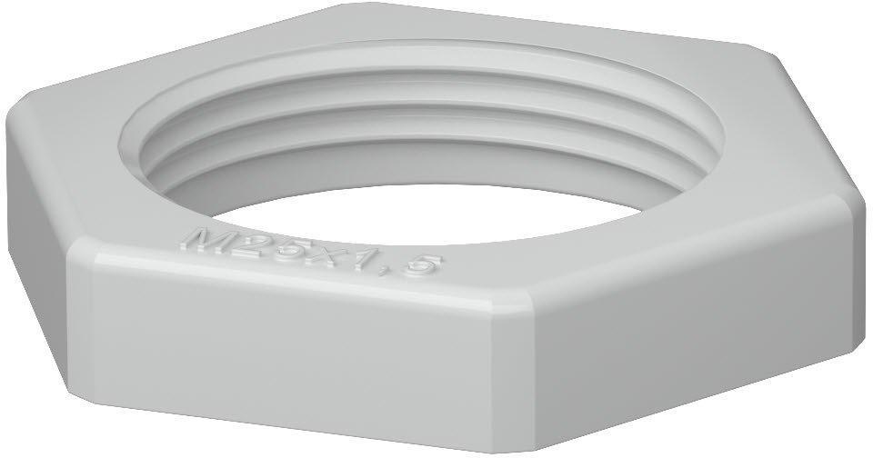 Gegenmutter M40 PA lichtgrau 7035