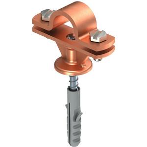 Stangenhalter mit Holzschraube + Dübel 16mm Zn Cu