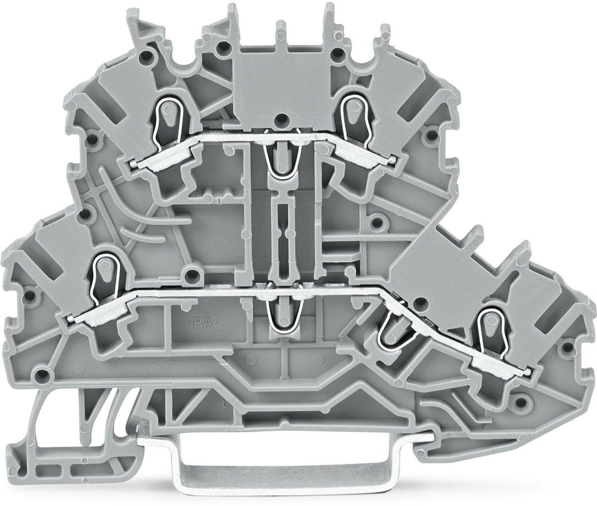 Doppelstockklemme Durchgangs-/Durchgangsklemme L/L 1 mm² grau