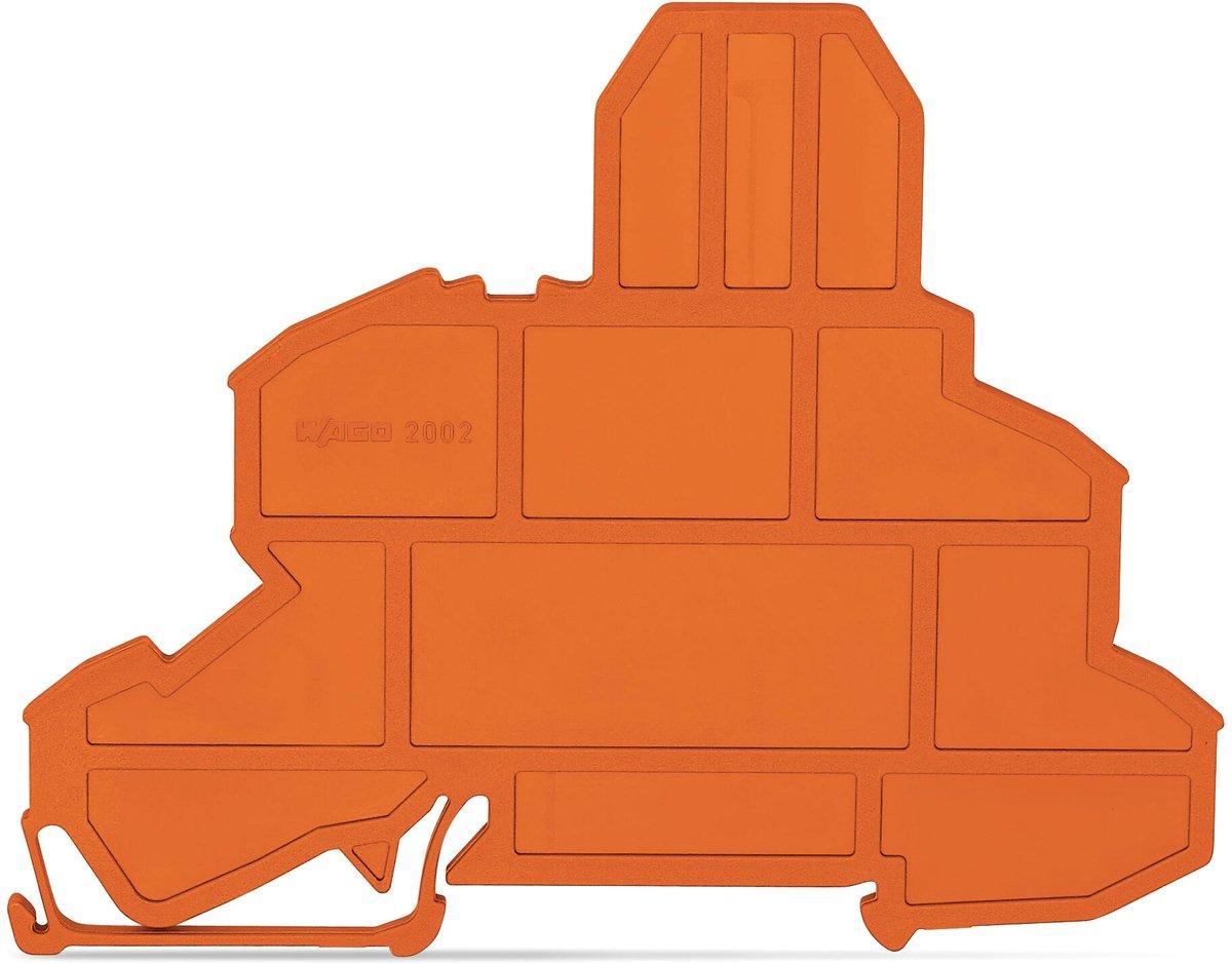 Endplatte für Sicherungsklemmen 2 mm orange