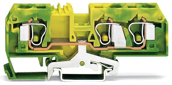 3-Leiter-Schutzleiterklemme 10 mm² grün-gelb