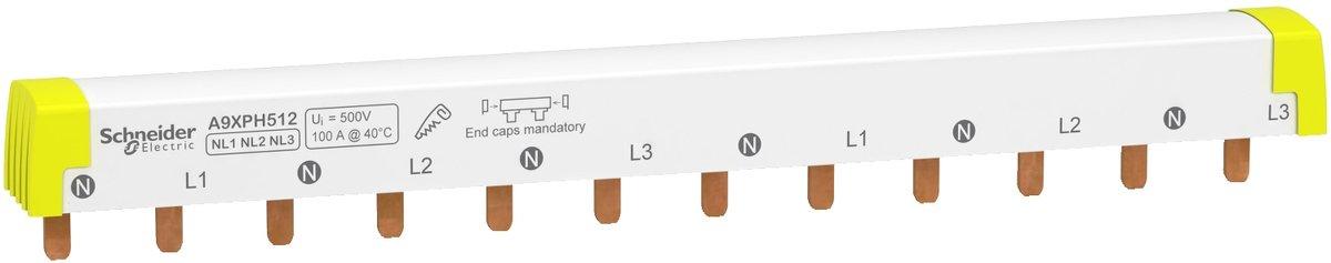 Phasenschiene Steg ablängbar 3p+N 12 TE 100A