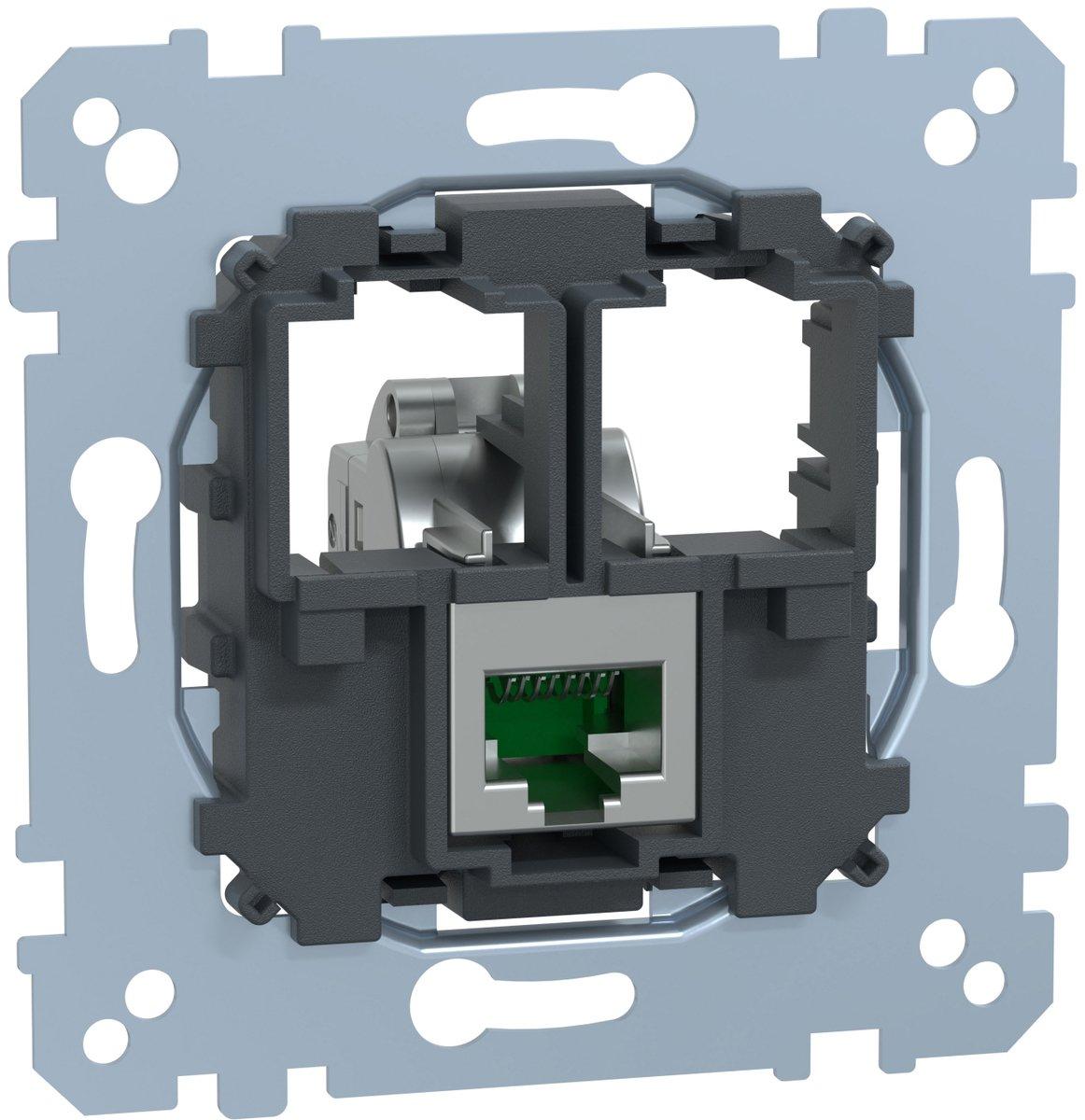 Tragplatte 1-fach mit Anschlußmodul Schneider Electric Actassi RJ45 Cat6A STP