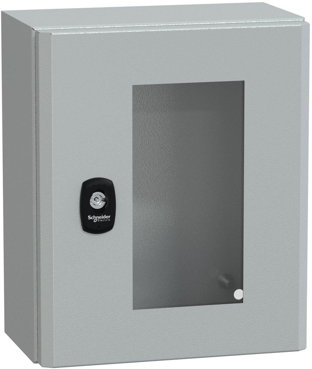 S3D Wandschrank Stahlblech mit Sichttür ohne Montageplatte H300 x B250 x T150 mm