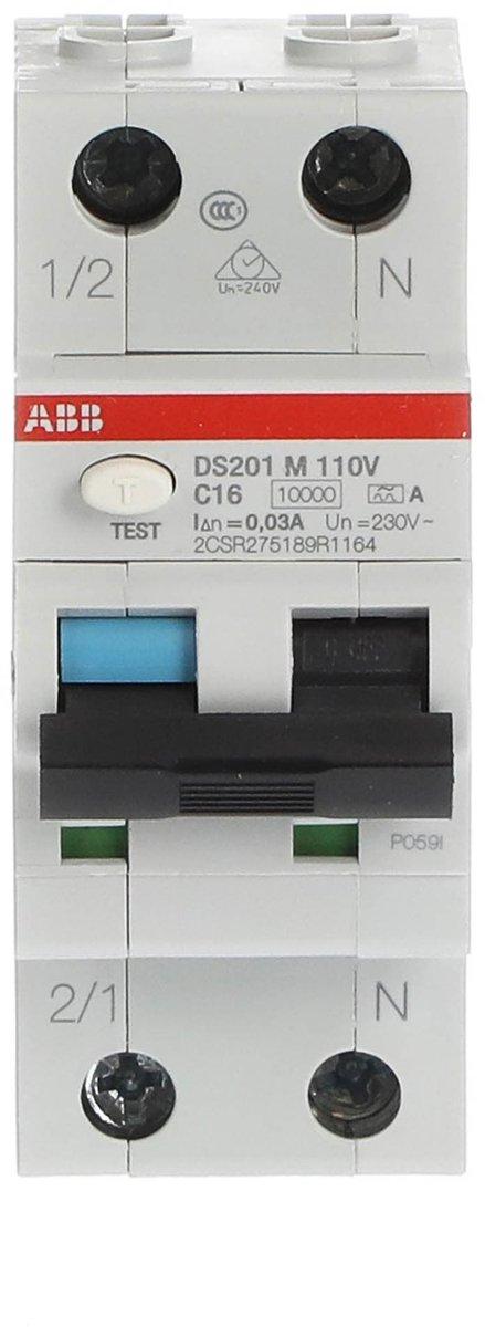 FI/LS Typ A 1+N-polig Charakteristik C Bemessungsstrom 16A 30mA 10kA 110VAC