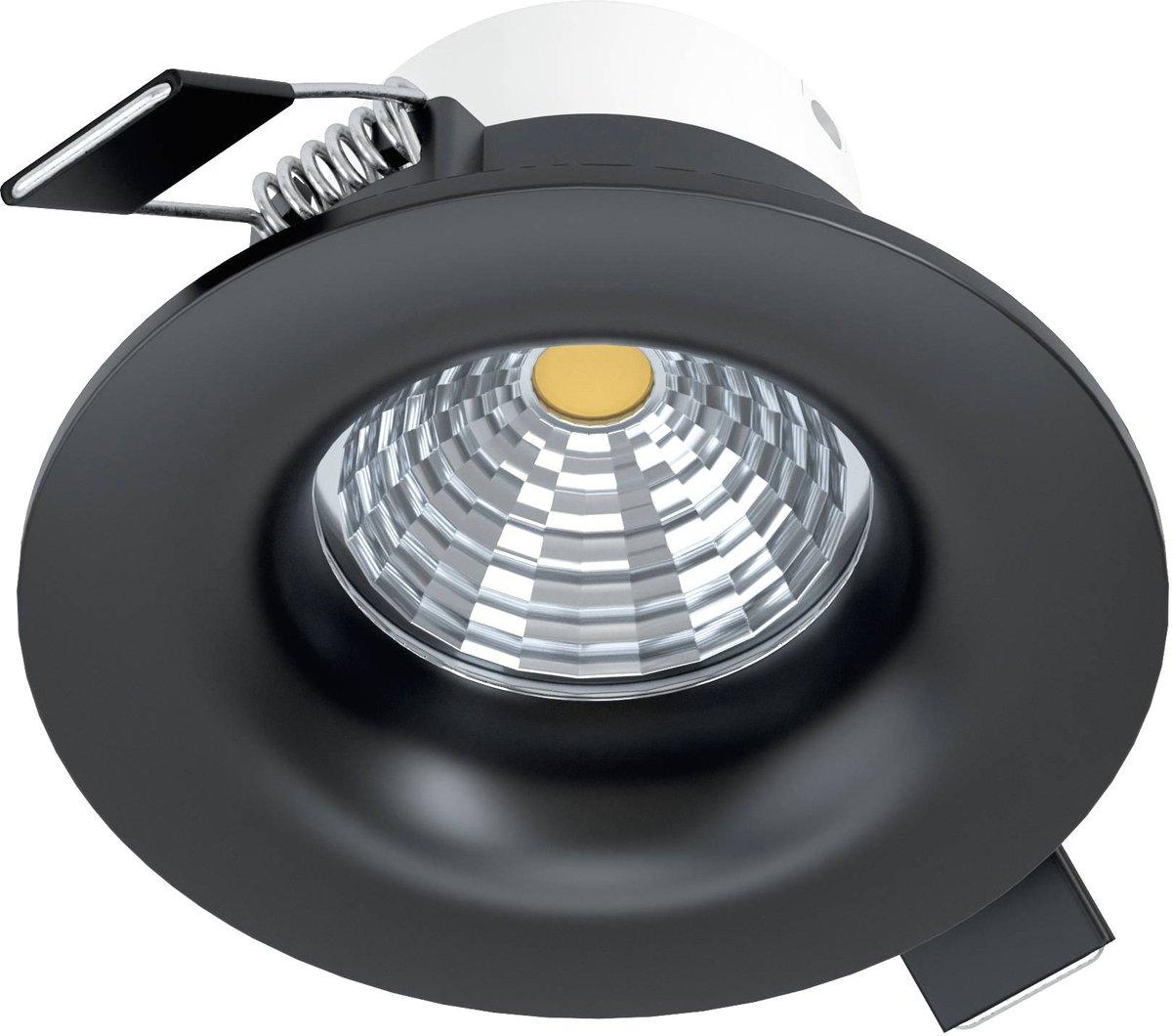 SALICETO Einbauspot LED 6W Ø88 schwarz starr 2700K