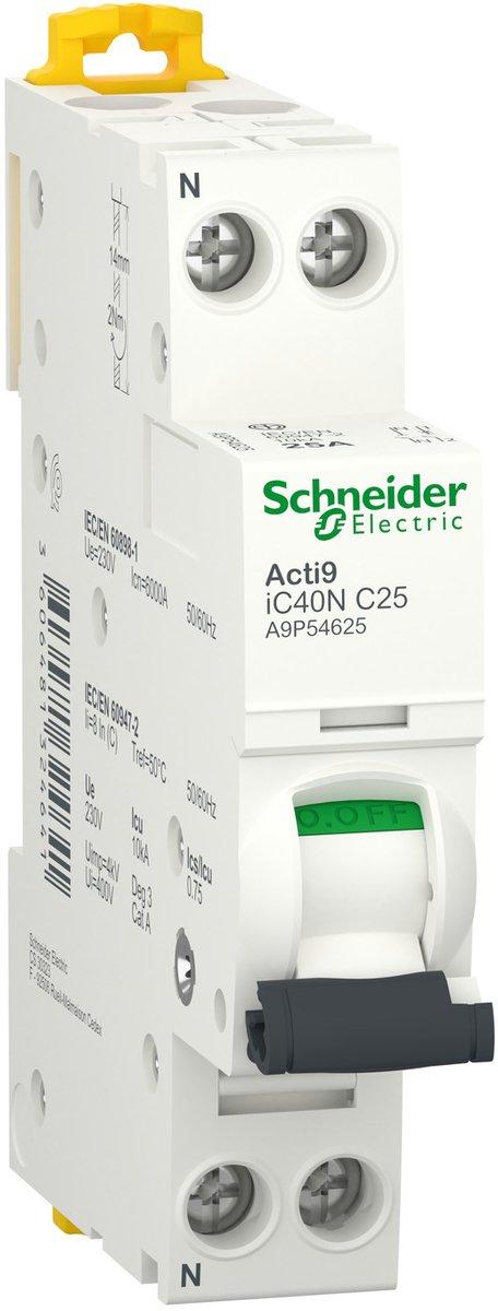 LS-Schalter Acti9 iC40N 1P+N 25A C Kurve 6kA/10kA